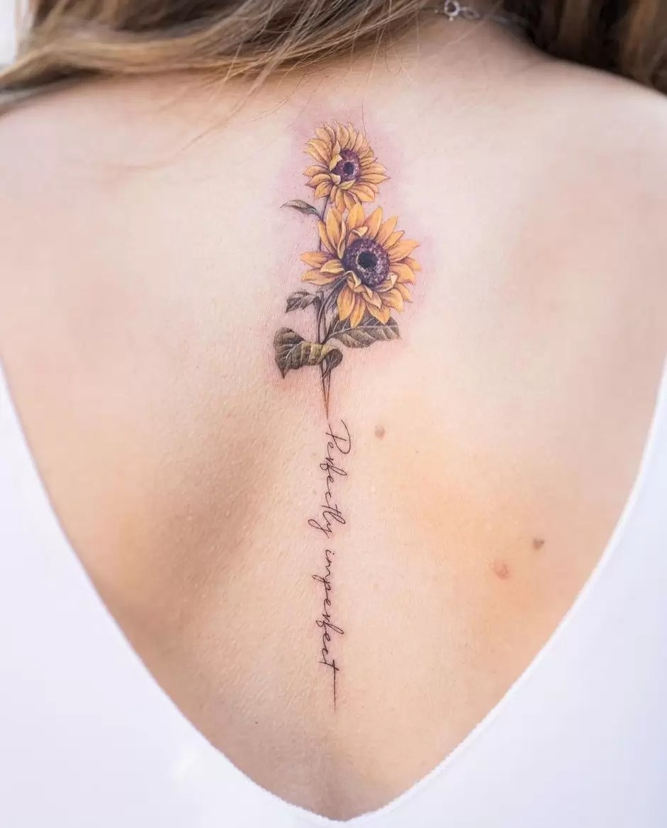 Pin by Ink Spiration on Text  Sunflower tattoo shoulder Mommy tattoos Sunflower  tattoos