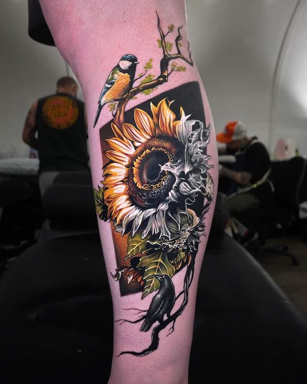 Sunflower tattoo meaning and top 50 designs  Legitng