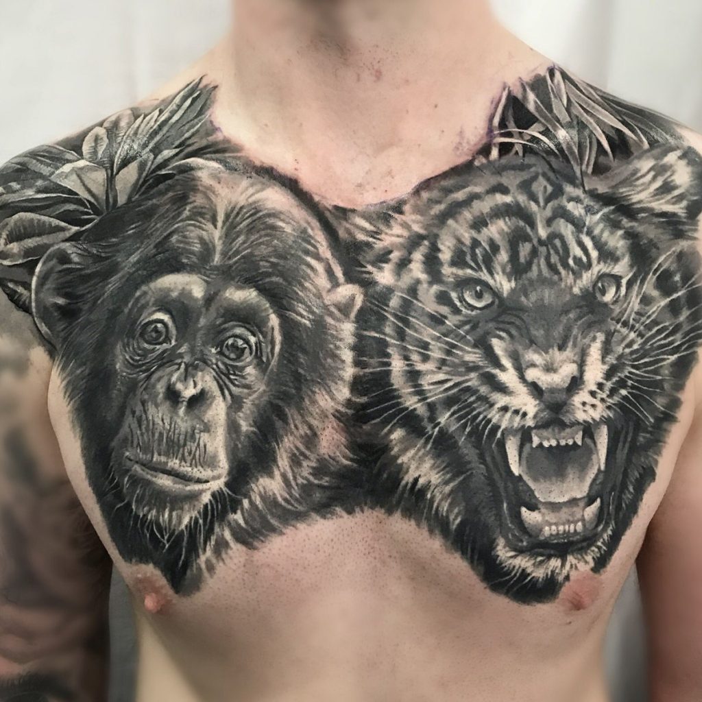 Animal Chest Tattoo