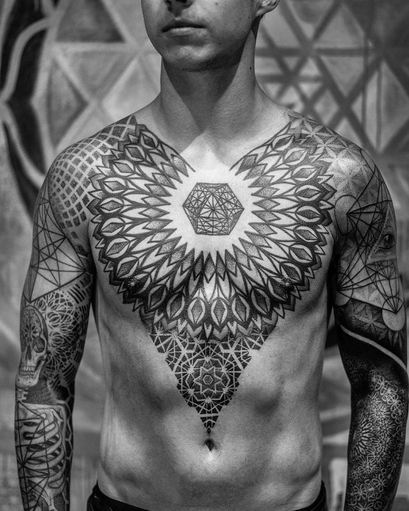 Geometric Chest Tattoo