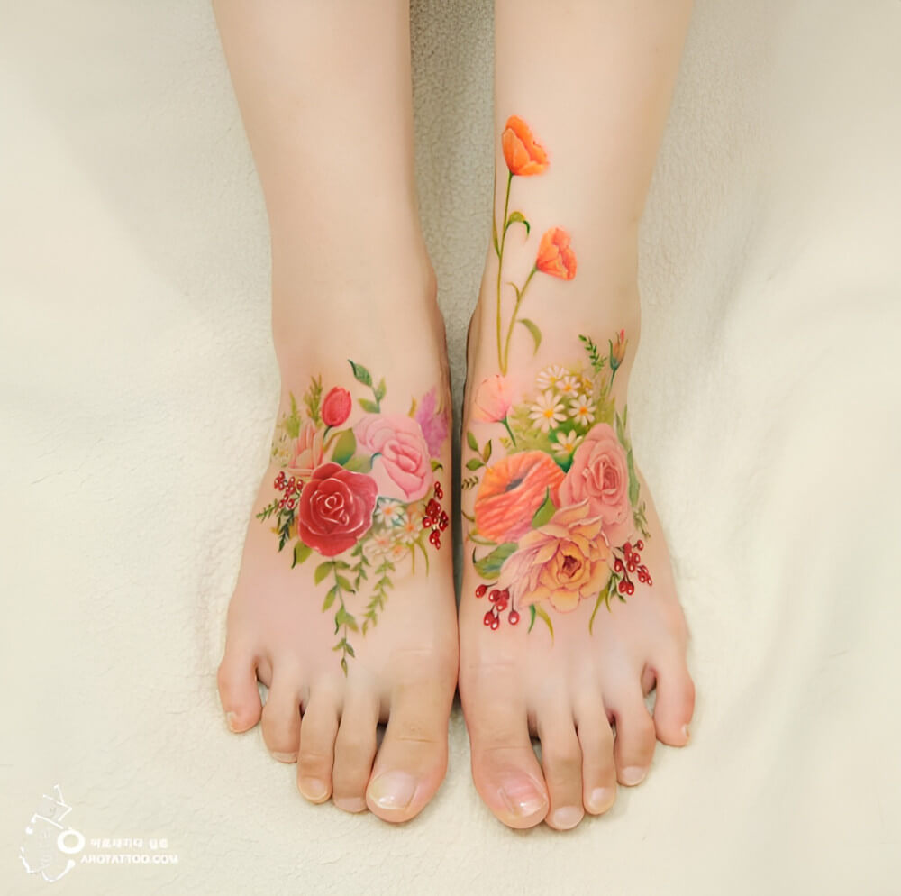 25 Colorful Floral Tattoos That Are Anything But Boring - 203